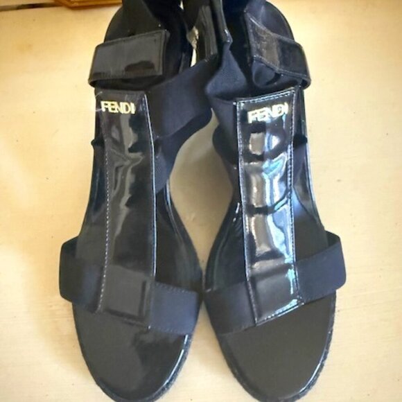 Fendi Patent Leather Wedges - Picture 1 of 5